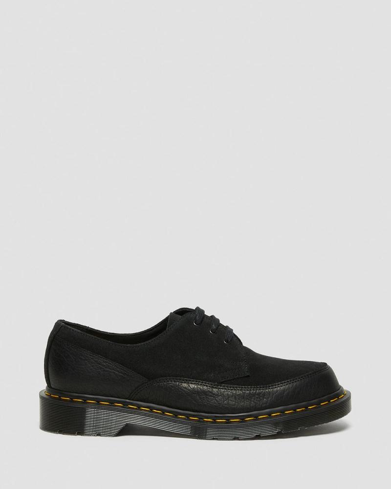 Black Men's Dr Martens 1461 Guard Made in England Leather Lace Up Shoes | CA 579YXF